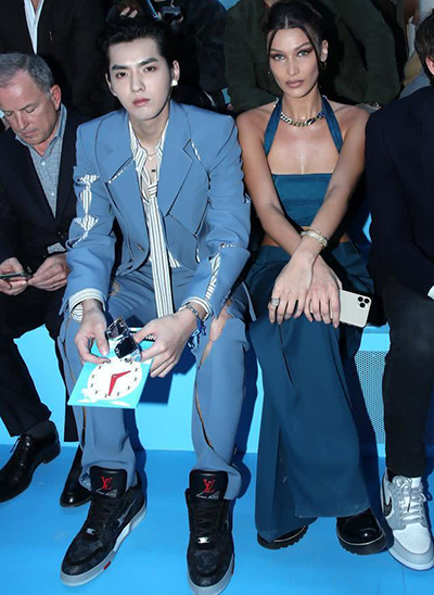 Bella Hadid和吴亦凡(Kris Wu)在路易威登2020秋冬大秀上抢尽了风头